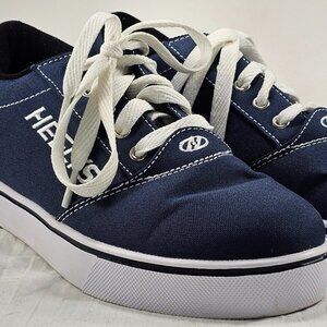 Heelys Pro 20 Wheel Skate Shoes Mens Size 7 Sneakers Navy White Canvas Platform